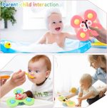 Suction Cup Spinner Toy for Baby, 3PCS Spinner Sensory Toys for Toddlers 1-3 Cartoon Baby Bath Toys 6 to 12 Months Kids Birthday Gift for Baby High Chair/Bathing/Dining Table/Travelling (Colorful) - Image 4